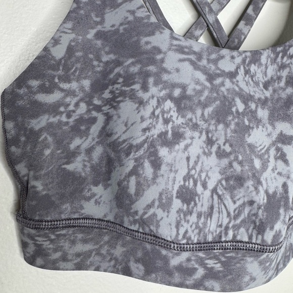 Lululemon womens 6 energy geometric criss cross sport bra gray athletic outdoors - Picture 3 of 8